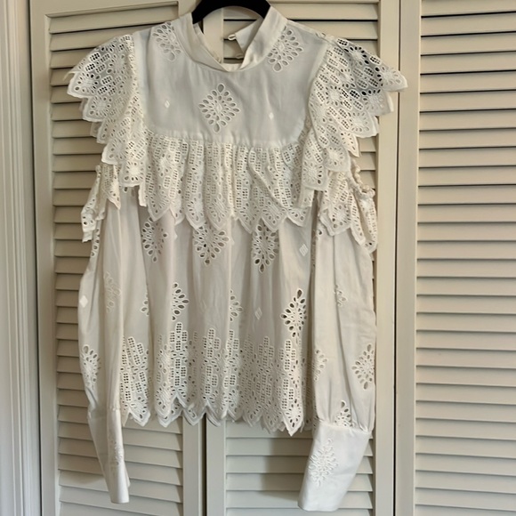 Sea New York Tops - Sea New York, white, beautiful lace blouse with so much details